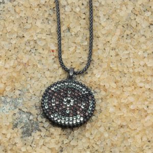 COLGANTE DE PLATA NEGRA Y CIRCONITAS VAPOUR