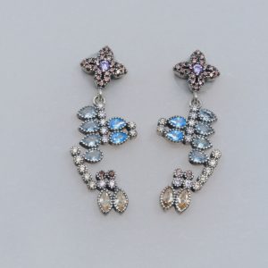 PENDIENTES LARGOS CON CIRCONITAS VAPOUR