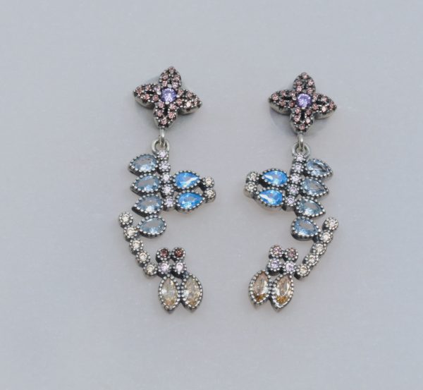 PENDIENTES LARGOS CON CIRCONITAS VAPOUR