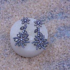 PENDIENTES LARGOS PLATA Y CIRCONITAS VAPOUR