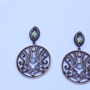 PENDIENTES DE PLATA CON PIEDRA LUNA Y CIRCONITAS VAPOUR