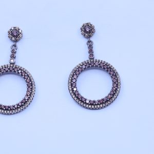 PENDIENTES LARGOS DE PLATA CON CIRCONITAS VAPOUR