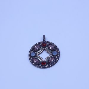 COLGANTE DE PLATA CON CIRCONITAS Y PIEDRA LUNA VAPOUR