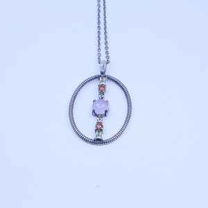 COLGANTE DE PLATA CON CIRCONITAS Y PIEDRA LUNA VAPOUR