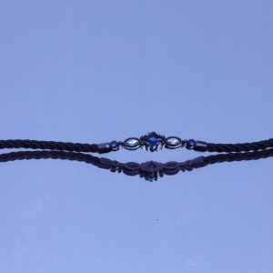 PULSERA DE PIEL CON CIRCONITAS AZULES VAPOUR