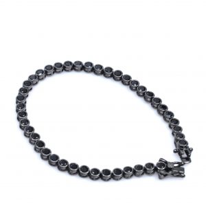 PULSERA DE PLATA CON CIRCONITAS NEGRAS VAPOUR