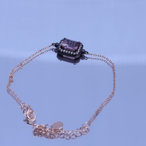 PULSERA DE PLATA CHAPADA CON CIRCONITAS VAPOUR
